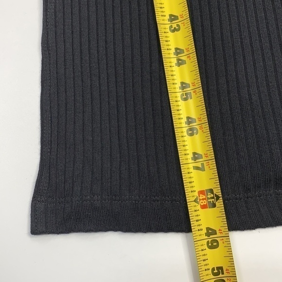Reformation Jeans Black Olympia Short Sleeve Side Slit Dress Size XL - Picture 9 of 9